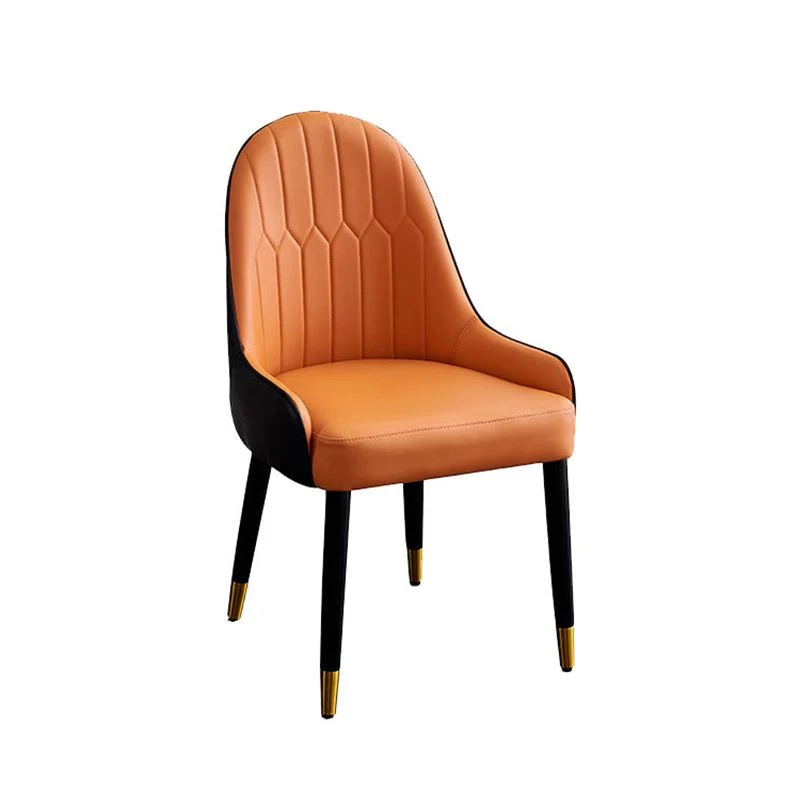 Scandinavische eetkamerstoelen van kunstleer, stevige zijstoel met achterarm Clearhalo