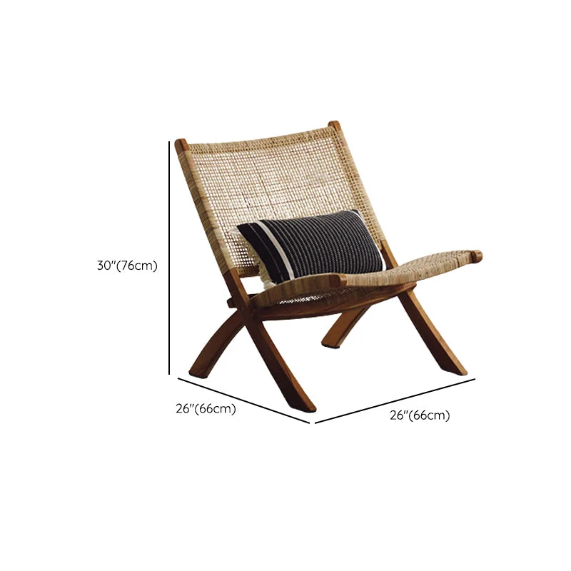 Scandinavische enkele ergonomische fauteuil met poten van hout, effen kleur Clearhalo