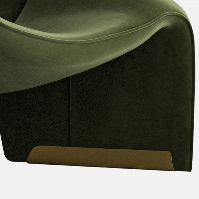 Scandinavische fauteuil met effen kleur en schuine armleuningen met vaste rugleuning en accentfauteuil Clearhalo