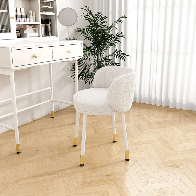 Scandinavische gestoffeerde eetkamerstoelen Armloze stoel met stevige rugleuning Clearhalo