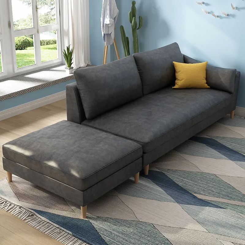 Scandinavische gestoffeerde loungestoel met vierkante armen Chaise voor woonkamer Clearhalo