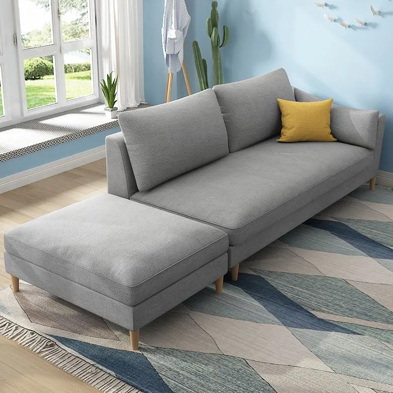 Scandinavische gestoffeerde loungestoel met vierkante armen Chaise voor woonkamer Clearhalo