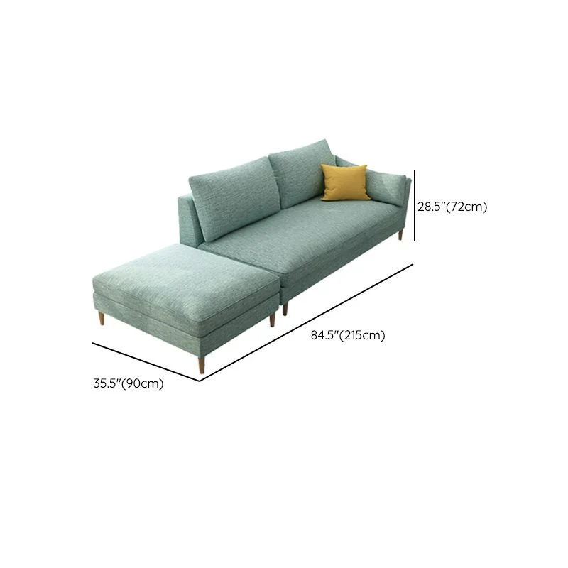 Scandinavische gestoffeerde loungestoel met vierkante armen Chaise voor woonkamer Clearhalo