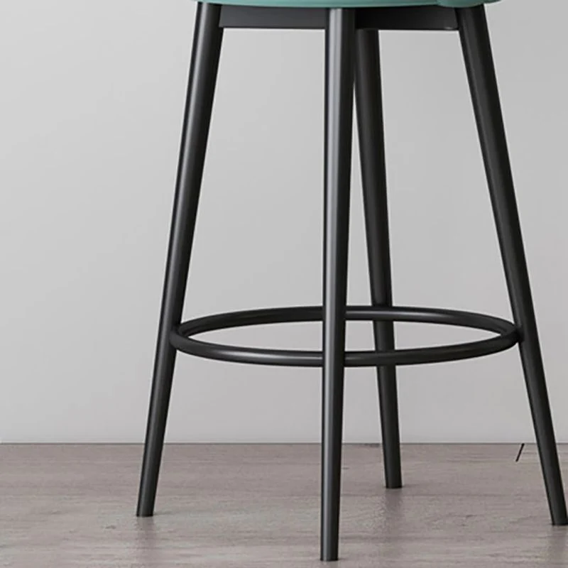 Scandinavische gestoffeerde voetsteun barkruk lage rugleuning Home fluwelen matte afwerking kruk Clearhalo