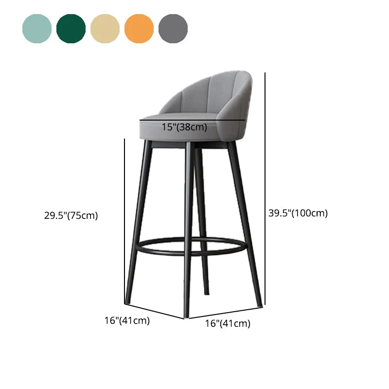Scandinavische gestoffeerde voetsteun barkruk lage rugleuning Home fluwelen matte afwerking kruk Clearhalo