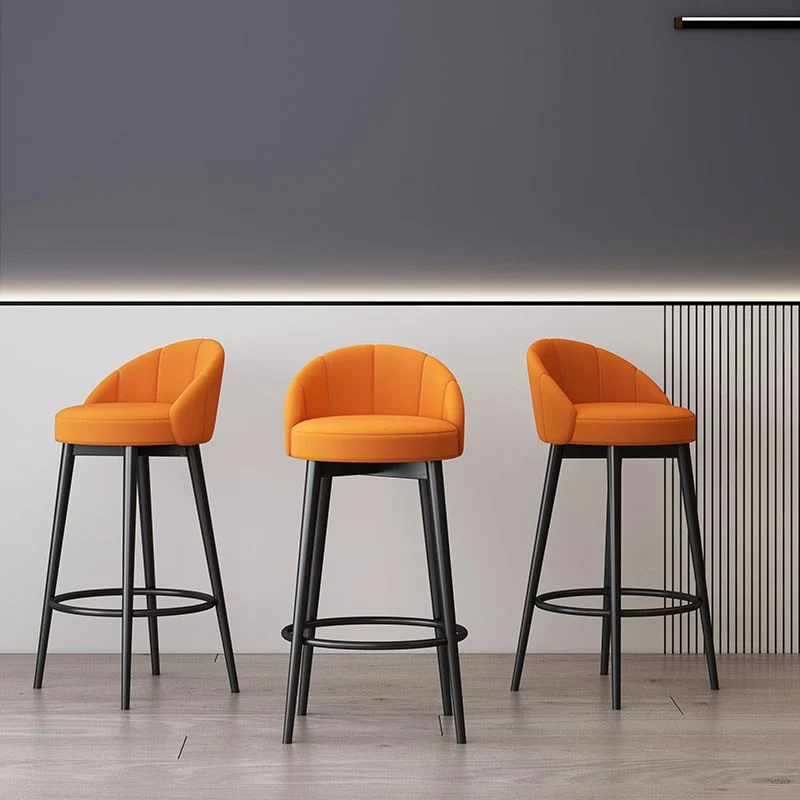 Scandinavische gestoffeerde voetsteun barkruk lage rugleuning Home fluwelen matte afwerking kruk Clearhalo