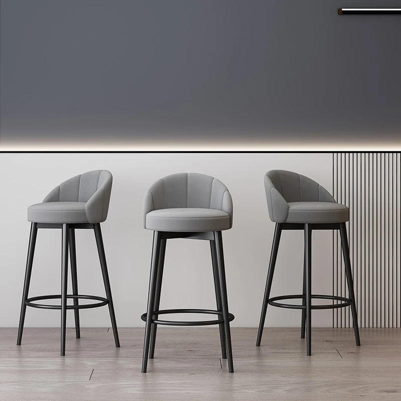 Scandinavische gestoffeerde voetsteun barkruk lage rugleuning Home fluwelen matte afwerking kruk Clearhalo