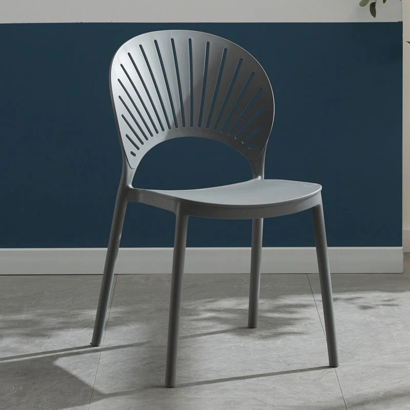 Scandinavische Home Open zijstoel Kunststof stapelbare eetkamerstoel Clearhalo