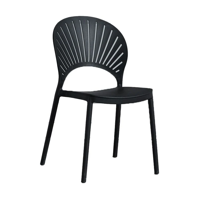 Scandinavische Home Open zijstoel Kunststof stapelbare eetkamerstoel Clearhalo