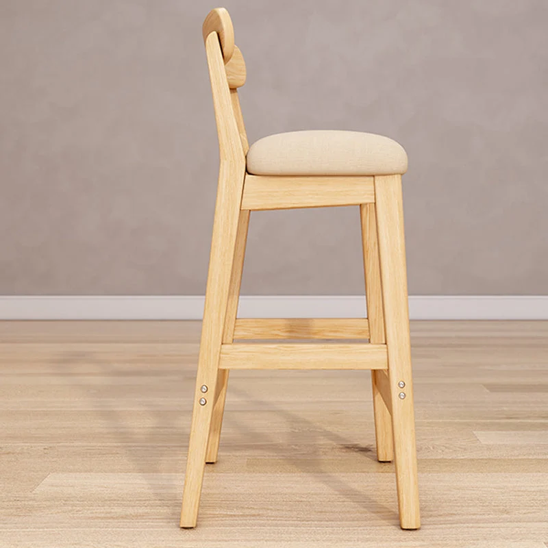 Scandinavische houten kruk, stof gestoffeerde zitbankkruk met matte afwerking Clearhalo