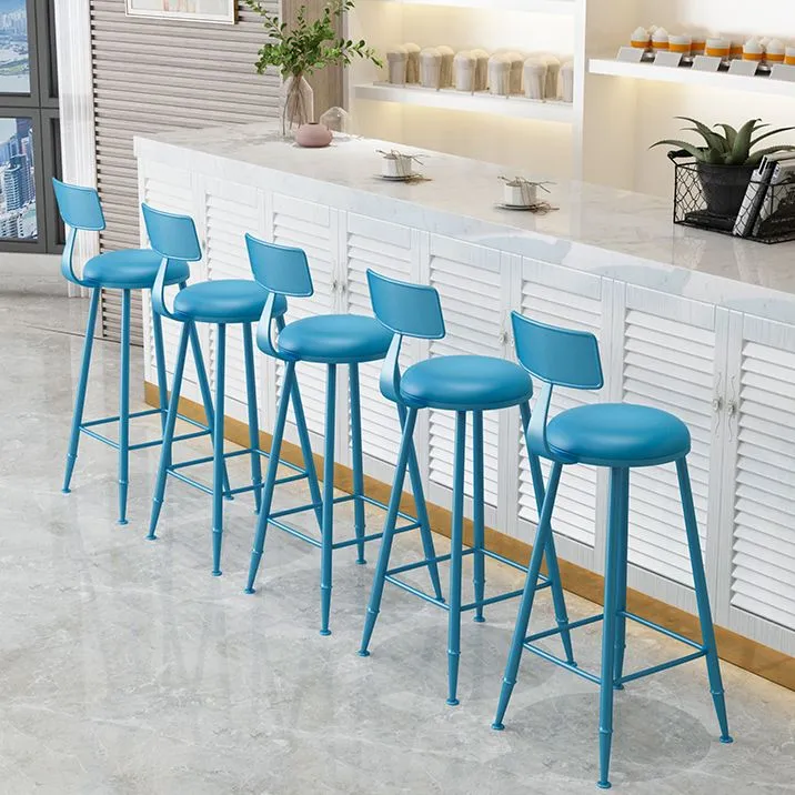 Scandinavische ijzeren barkruk met matte afwerking Koffieshop voetsteunkruk Clearhalo