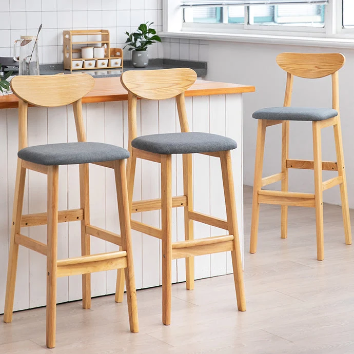 Scandinavische koffieshop armloze kruk, matte afwerking, gestoffeerde barkrukken Clearhalo