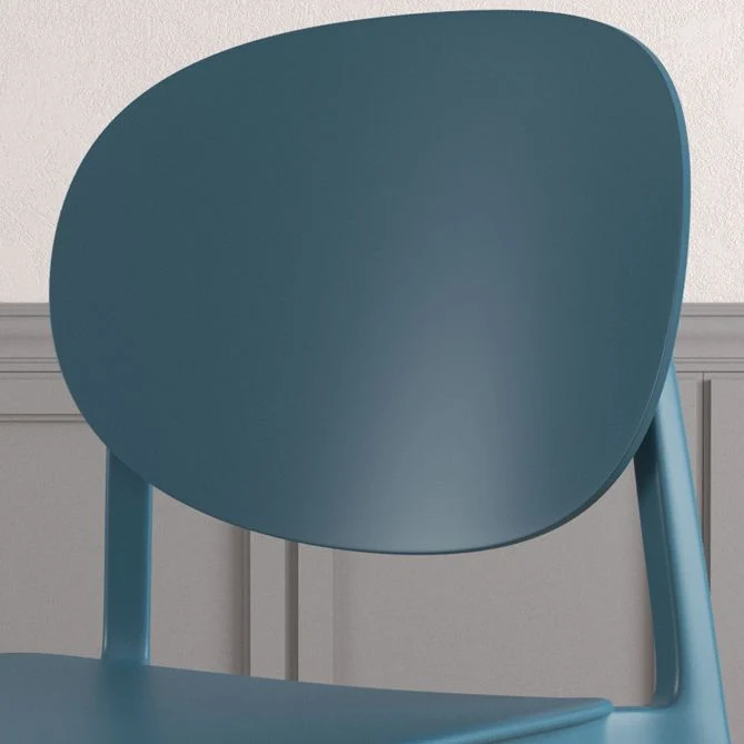 Scandinavische kunststof armloze stoel eetkamerstoel met open rug Clearhalo
