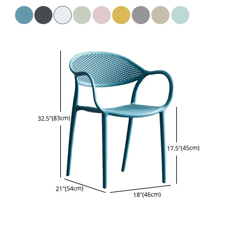 Scandinavische kunststof keuken eetkamer fauteuil stoel met open rug Clearhalo
