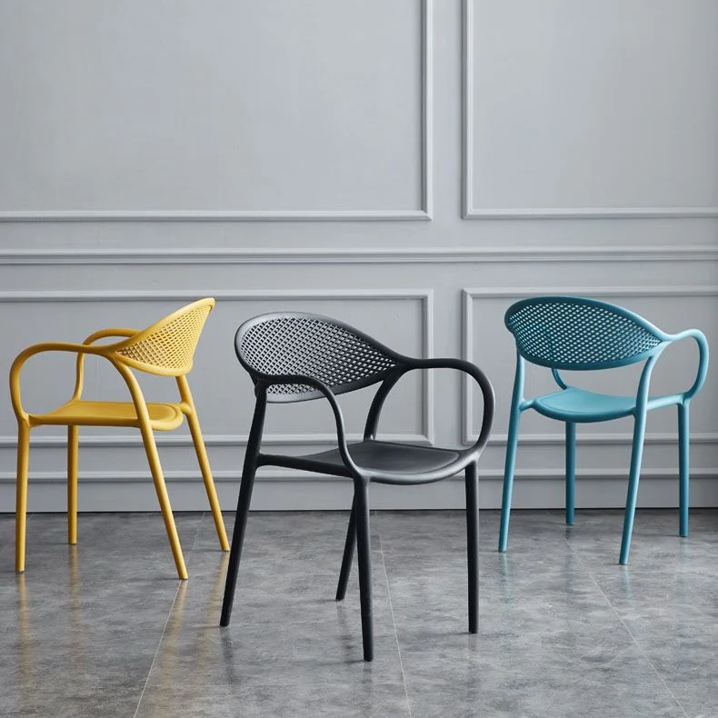 Scandinavische kunststof keuken eetkamer fauteuil stoel met open rug Clearhalo