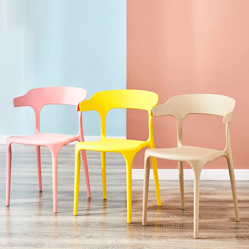 Scandinavische kunststof keuken eetkamer fauteuil stoel met open rug Clearhalo