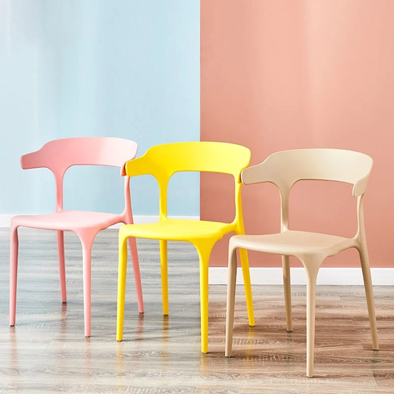 Scandinavische kunststof keuken eetkamer fauteuil stoel met open rug Clearhalo