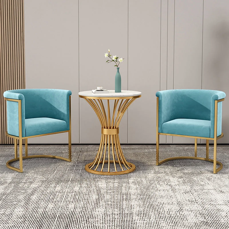 Scandinavische luxe stoffen eetkamerstoel Armloze stoel met stevige rugleuning Clearhalo