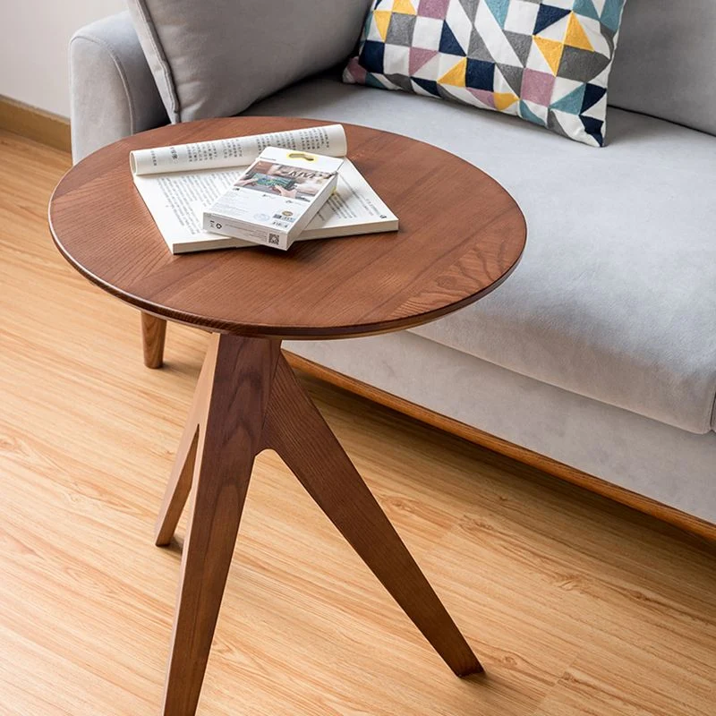 Scandinavische massief houten bijzettafel, hoektafel voor woonkamer Clearhalo