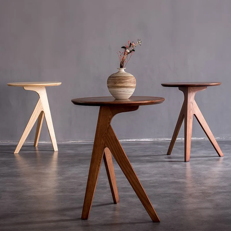 Scandinavische massief houten bijzettafel, hoektafel voor woonkamer Clearhalo