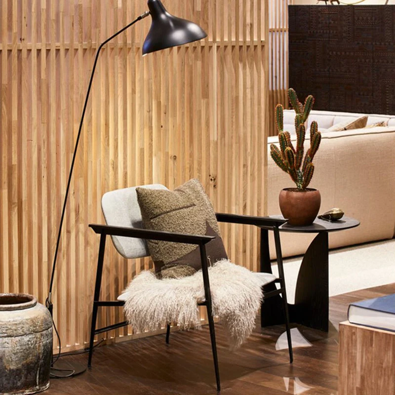 Scandinavische massief houten bijzettafel, ronde abstracte woonkamerbijzettafel Clearhalo