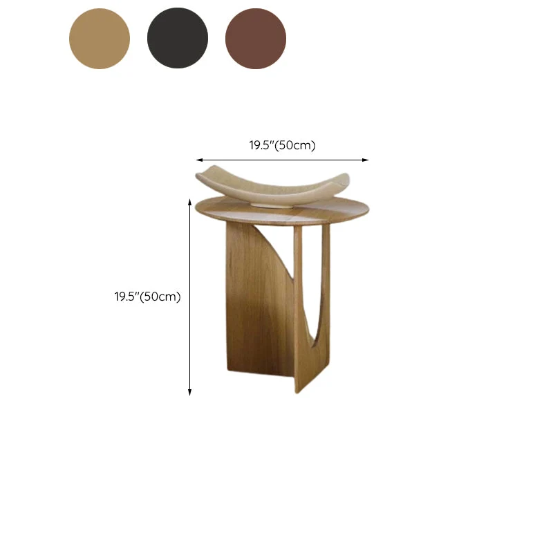 Scandinavische massief houten bijzettafel, ronde abstracte woonkamerbijzettafel Clearhalo