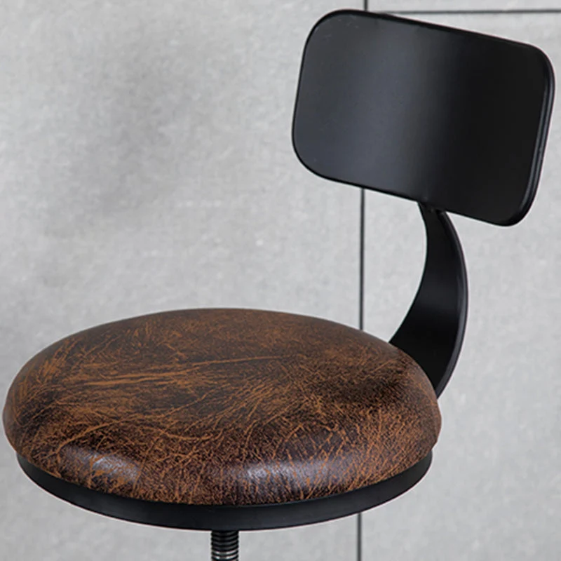 Scandinavische metalen barkruk van kunstleer met 4 poten matte afwerking Clearhalo