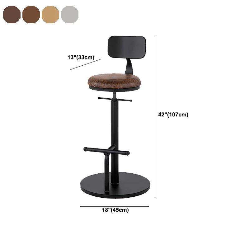 Scandinavische metalen barkruk van kunstleer met 4 poten matte afwerking Clearhalo