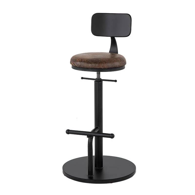 Scandinavische metalen barkruk van kunstleer met 4 poten matte afwerking Clearhalo