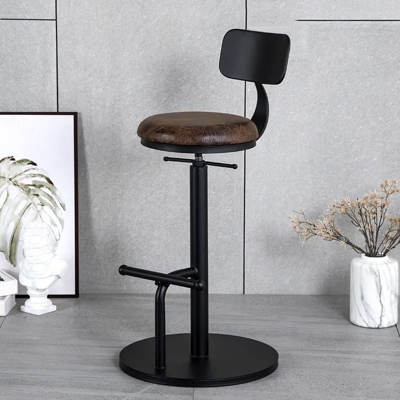Scandinavische metalen barkruk van kunstleer met 4 poten matte afwerking Clearhalo