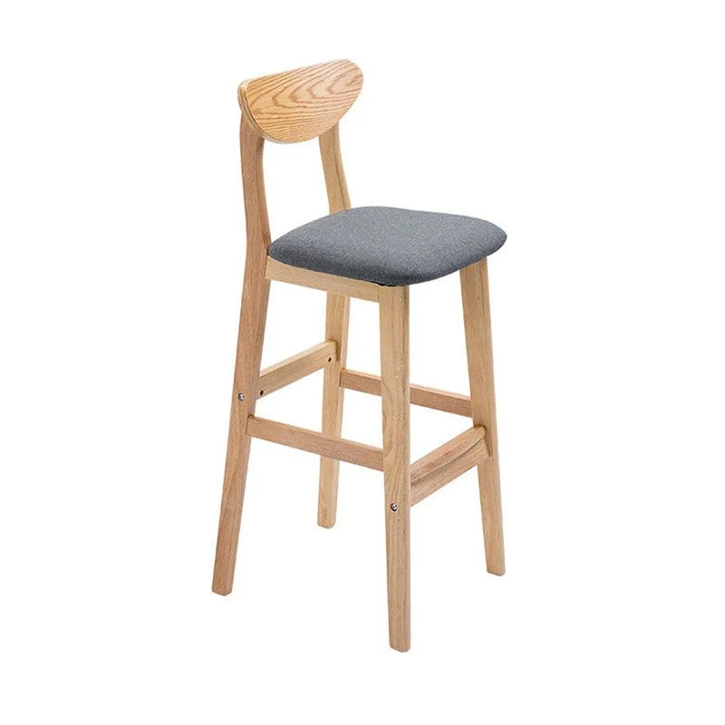 Scandinavische Milk Tea Shop Voetsteunkruk Matte afwerking massief houten barkruk Clearhalo