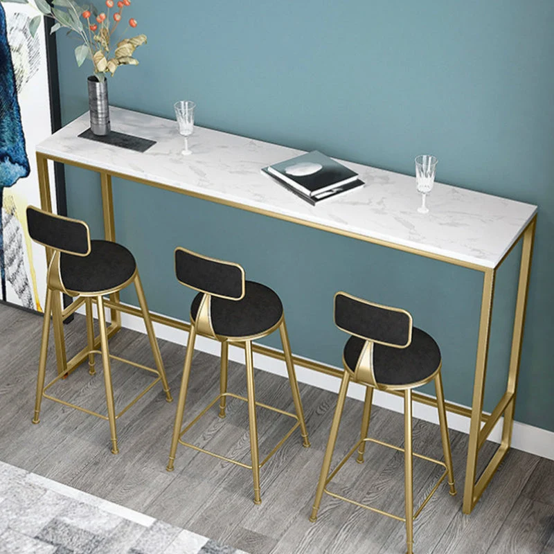 Scandinavische stijl barkruk fluwelen ronde barkruk met voetsteun Clearhalo