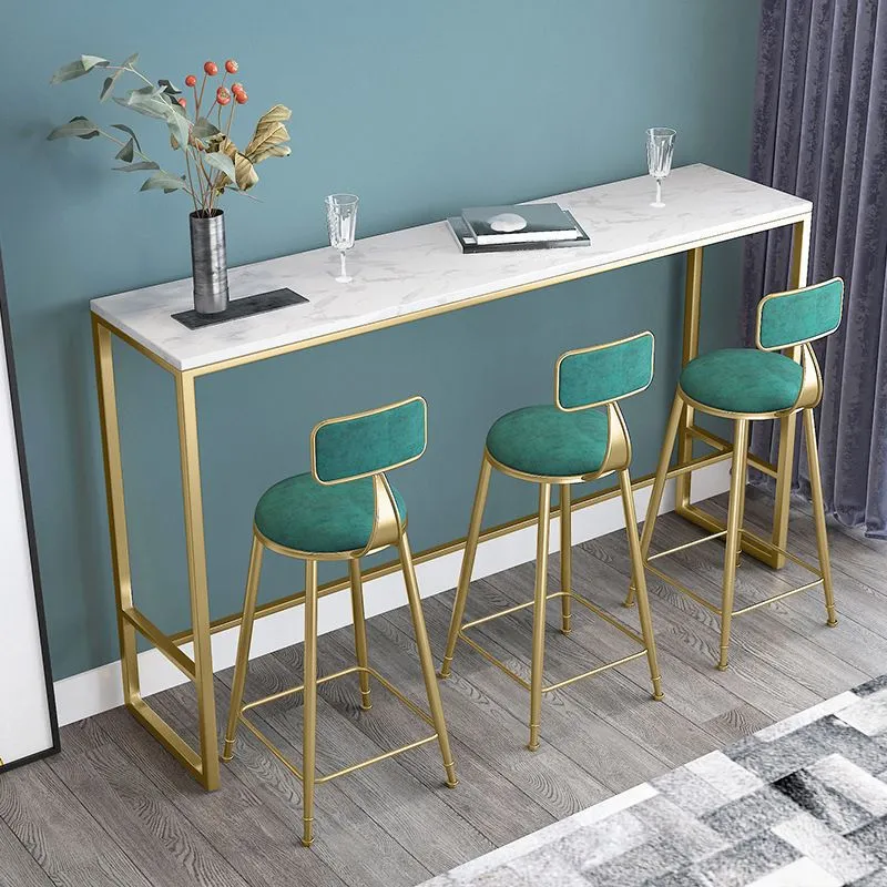 Scandinavische stijl barkruk fluwelen ronde barkruk met voetsteun Clearhalo