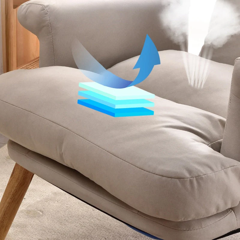 Scandinavische stoelbekleding, kunstleer, standaard fauteuil met voetsteun Clearhalo