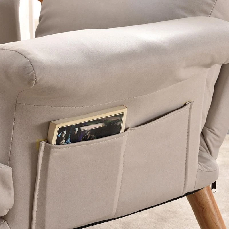 Scandinavische stoelbekleding, kunstleer, standaard fauteuil met voetsteun Clearhalo