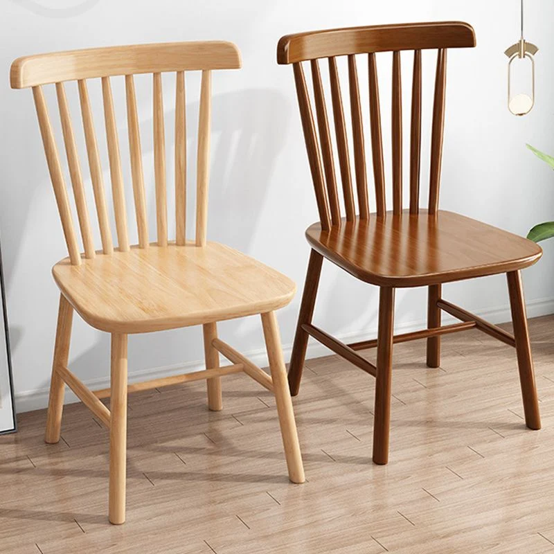 Solid Wood Dining Chair Industrial Style Windsor Back Side Chair Clearhalo