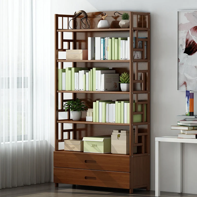 Standaard boekenplank met gesloten achterkant, samengestelde houten boekenkast met rechthoekige planken Clearhalo