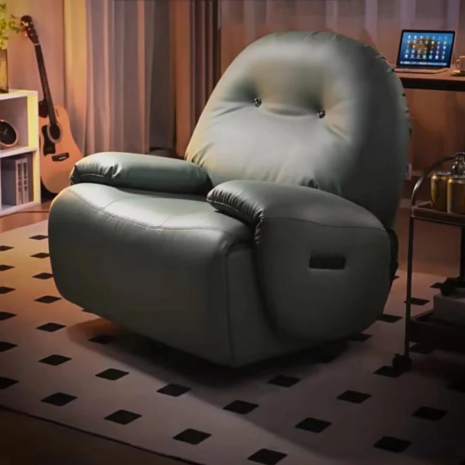 Standaard fauteuil van kunstleer, massagefauteuils met drukknop en opbergruimte Clearhalo