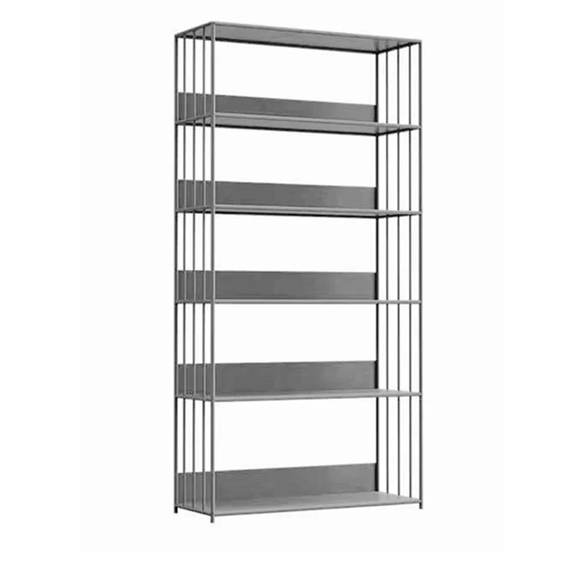 Standaard metalen boekenplank, hedendaagse verticale boekenkast met open achterkant Clearhalo
