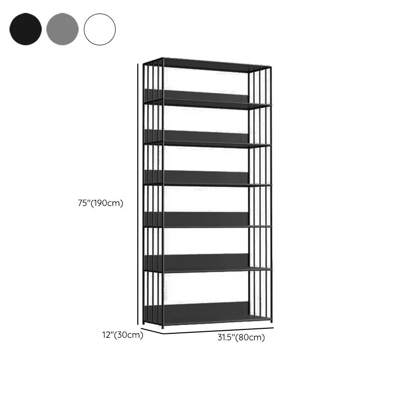 Standaard metalen boekenplank, hedendaagse verticale boekenkast met open achterkant Clearhalo