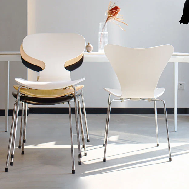 Stapelbare armloze eetkamerstoelen Moderne eetkamerstoel met lage rugleuning Clearhalo