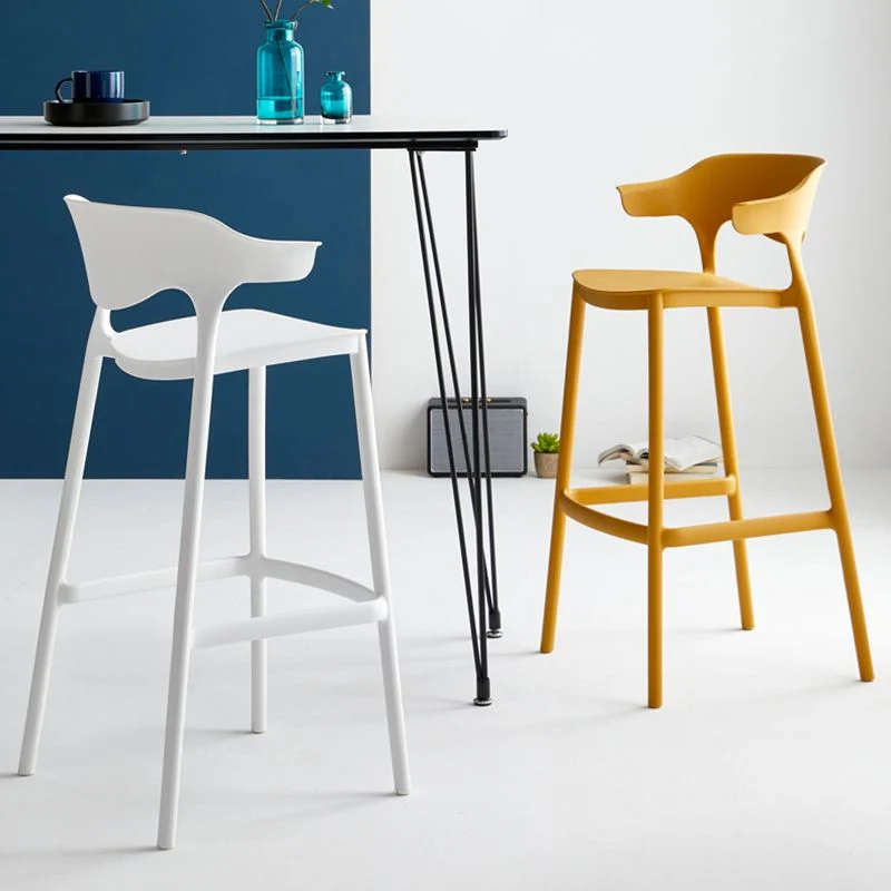 Stapelbare kunststof binnenkrukken Barkrukken Scandinavische stijl met lage rugleuning Clearhalo