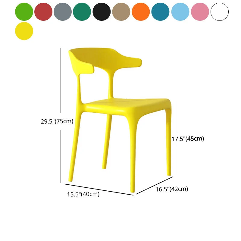 Stapelbare stoelen eigentijdse stijl, eetkamerstoelen zonder armleuningen met kunststof poten Clearhalo