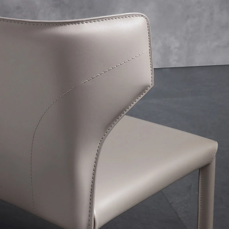 Stoel eigentijdse stijl, armloze zijstoel met rugleuning en metalen poten voor thuis Clearhalo
