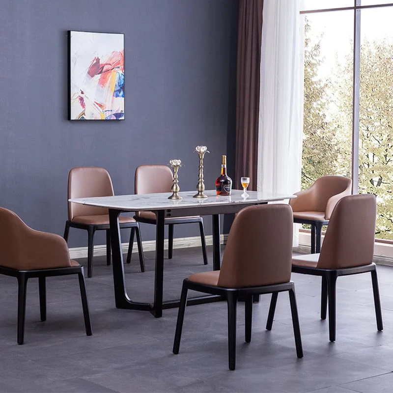 Stoel met massieve rugleuning, houten Scandinavische eetkamer, keuken, armstoel Clearhalo