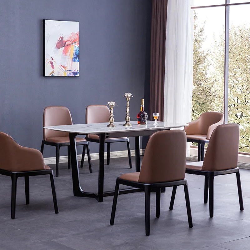 Stoel met massieve rugleuning, houten Scandinavische eetkamer, keuken, armstoel Clearhalo