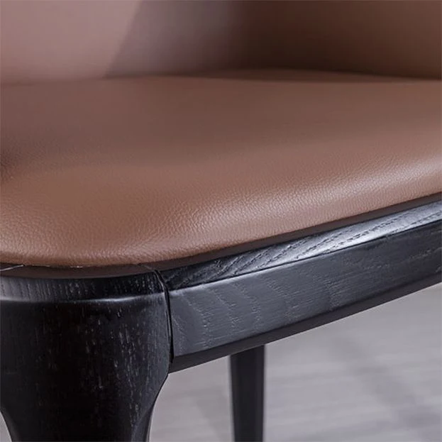 Stoel met massieve rugleuning, houten Scandinavische eetkamer, keuken, armstoel Clearhalo