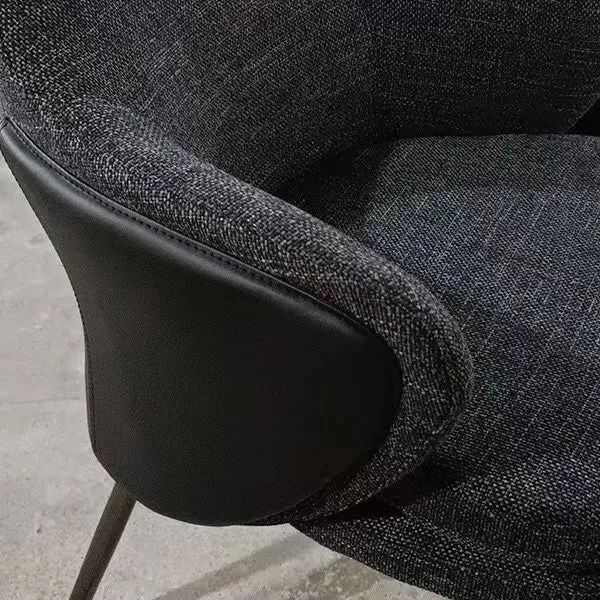 Stoffen eetkamerstoelen Parsons fauteuil Scandinavische stijl met zwarte poten Clearhalo