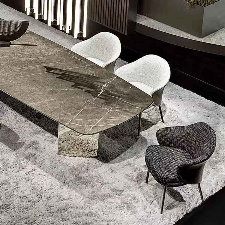 Stoffen eetkamerstoelen Parsons fauteuil Scandinavische stijl met zwarte poten Clearhalo
