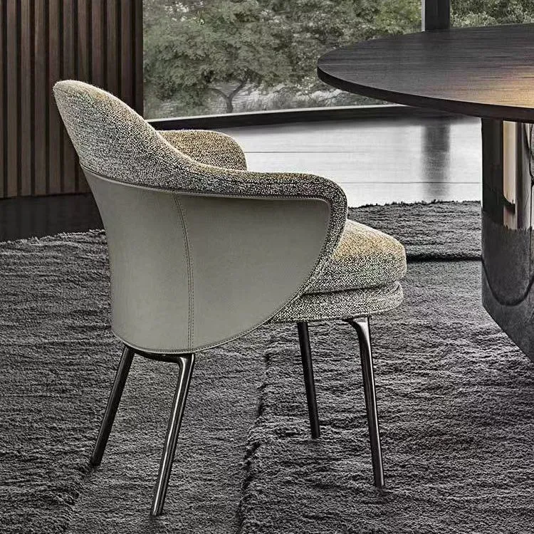 Stoffen eetkamerstoelen Parsons fauteuil Scandinavische stijl met zwarte poten Clearhalo